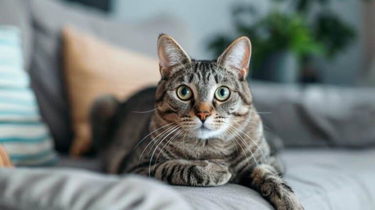 why does my cat stare at me - tabby cat making direct eye contact