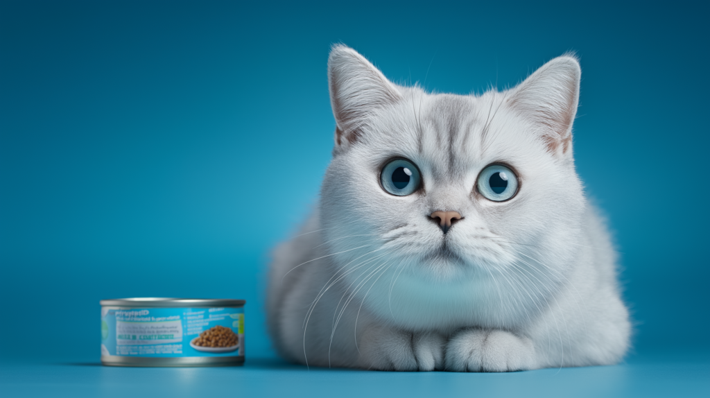 healthy cat eating balanced cat food instead of tuna