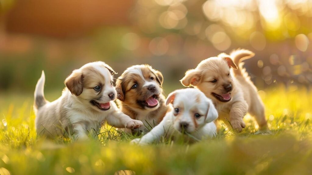 Puppy socialisation stage - puppies playing together