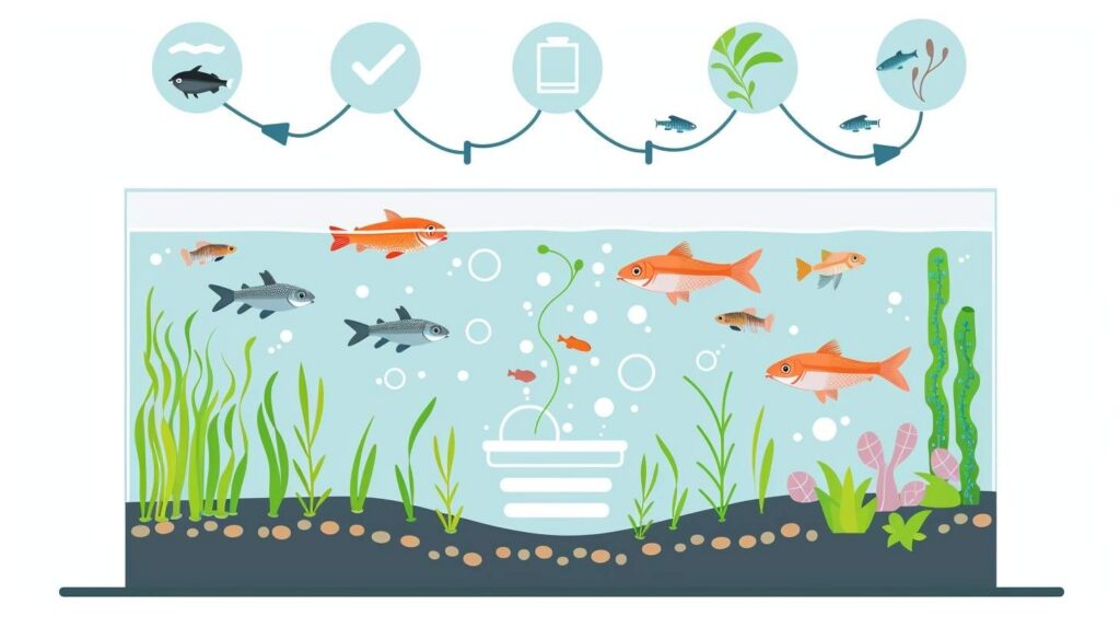aquarium nitrogen cycle diagram ammonia nitrite nitrate beneficial bacteria water change