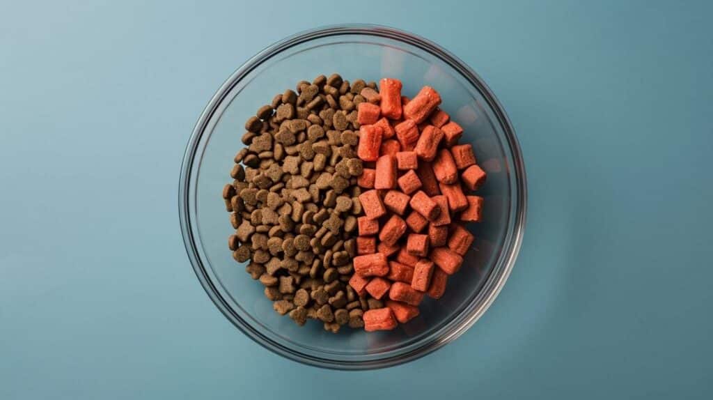 transitioning dog to freeze-dried food - mixing with kibble gradually
