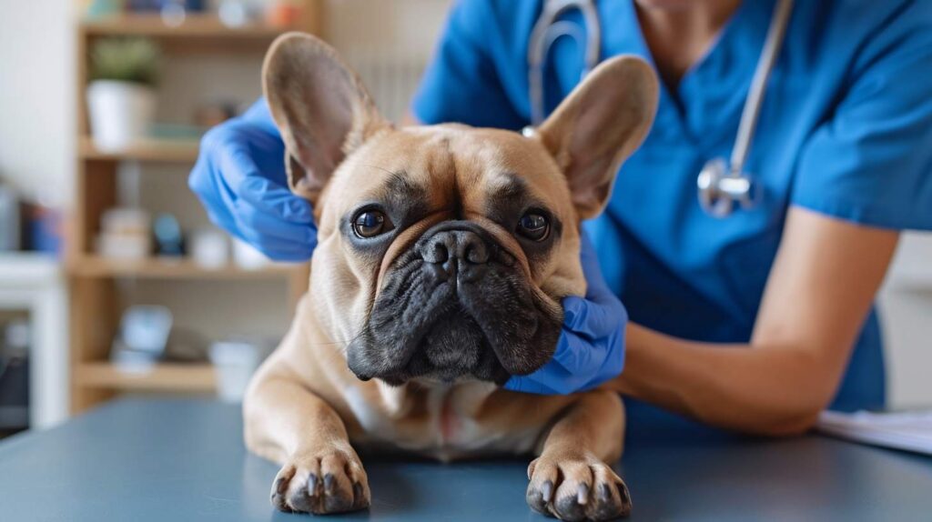 french bulldog BOAS respiratory examination nostrils airway veterinarian health assessment