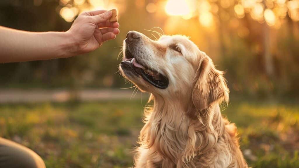 Teaching dog to sit - lure method step by step