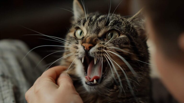 Why does my cat bite me - cat biting hand during petting