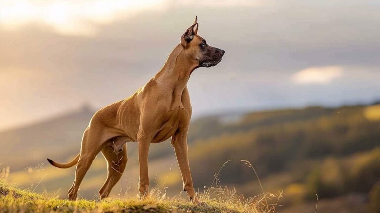 great dane breed guide fawn portrait hilltop dignified elegant gentle giant