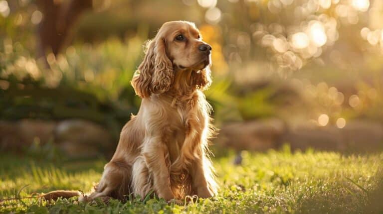 cocker spaniel breed guide golden american cocker profuse coat long ears garden portrait