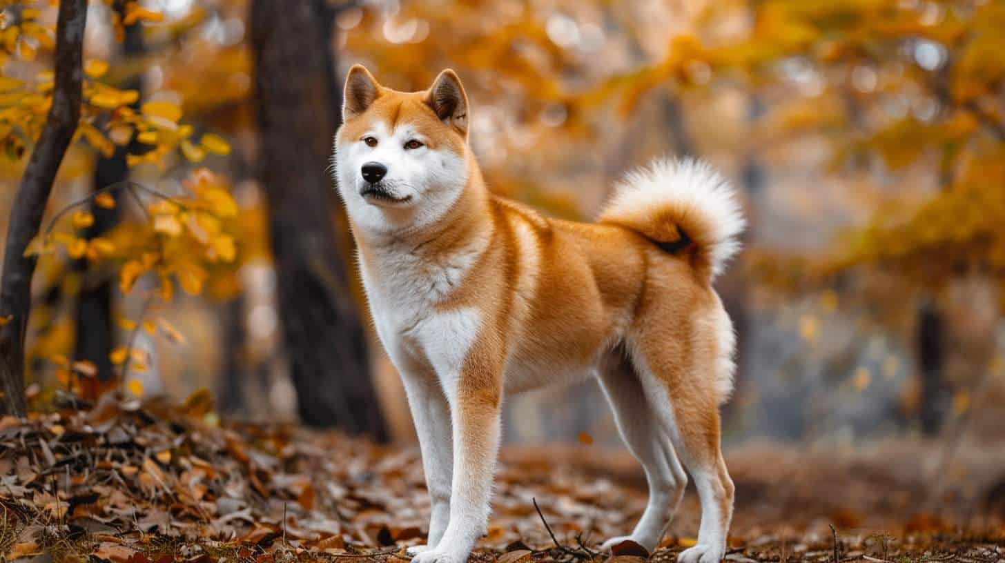 akita breed guide japanese akita inu red white autumn forest portrait alert spitz