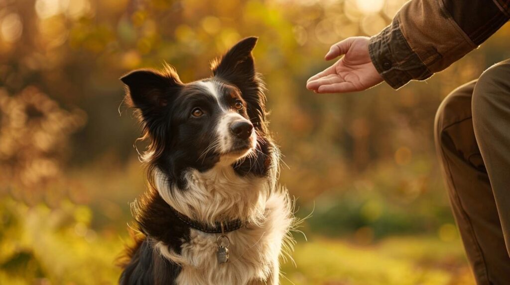 border collie training obedience intelligent attentive handler eye contact outdoor