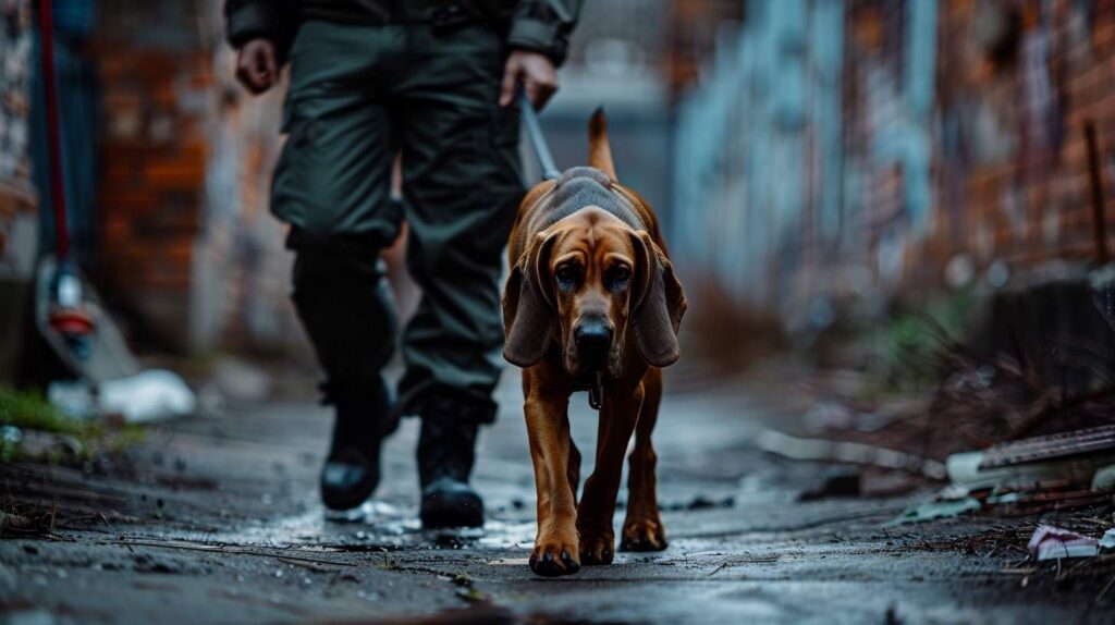 bloodhound law enforcement tracking urban trail handler police search rescue admissible evidence