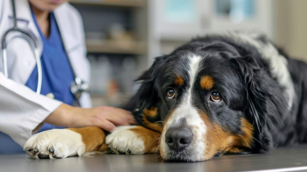 bernese mountain dog health examination veterinarian lymph nodes cancer screening