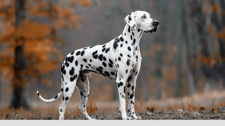 dalmatian breed guide black spots white coat athletic portrait alert intelligent outdoor