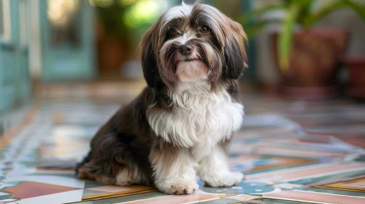 havanese breed guide chocolate white parti coat portrait Cuban terrace cheerful
