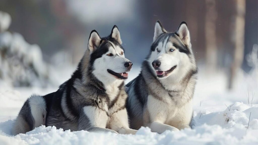 alaskan malamute siberian husky comparison side by side size difference freight hauling versus racing