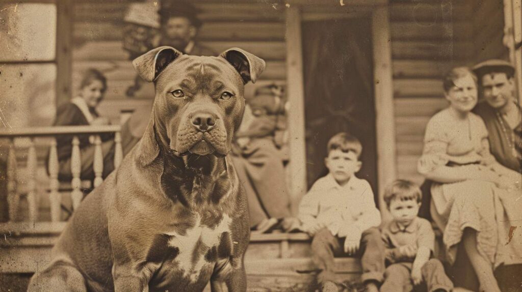 pitbull history early American family farm companion dog 20th century heritage loyal