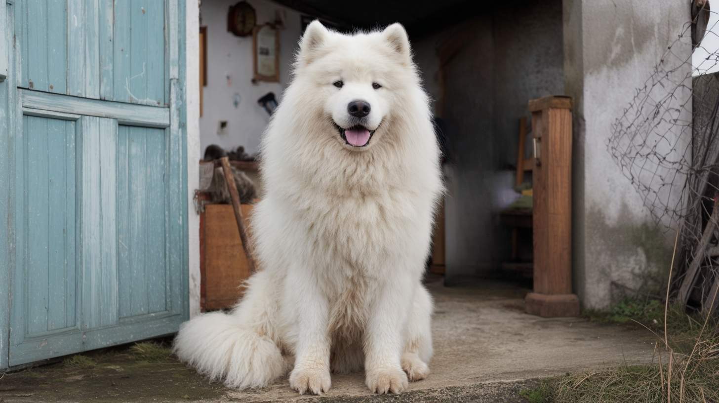 samoyed breed guide white double coat smile snow Siberia portrait amber eyes magnificent fluffy