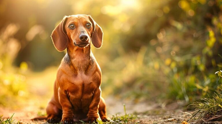 dachshund breed guide smooth red dachshund portrait garden confident alert