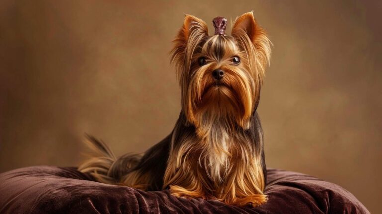 yorkshire terrier breed guide long silky coat bow elegant portrait studio
