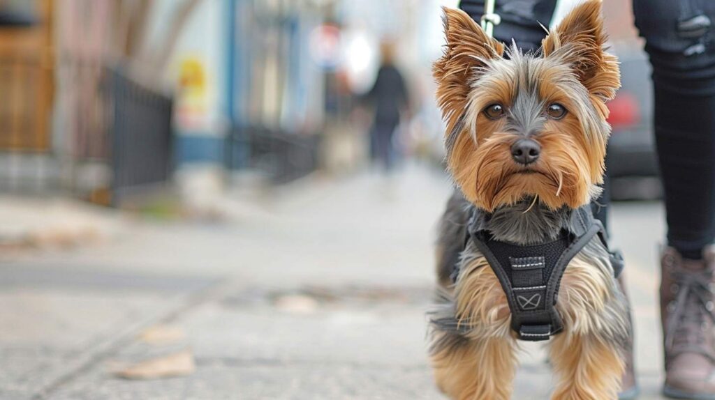 yorkshire terrier harness walk tracheal collapse prevention small dog safe leash